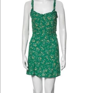 Faithful the brand Aline green floral dress with open tie back.